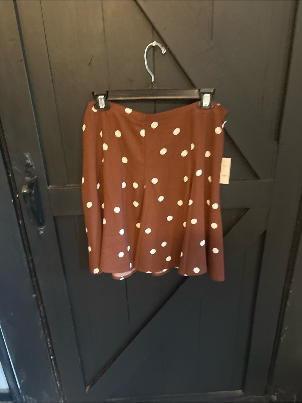 LC Lauren Conrad Brown Polka Dot Skater Skirt